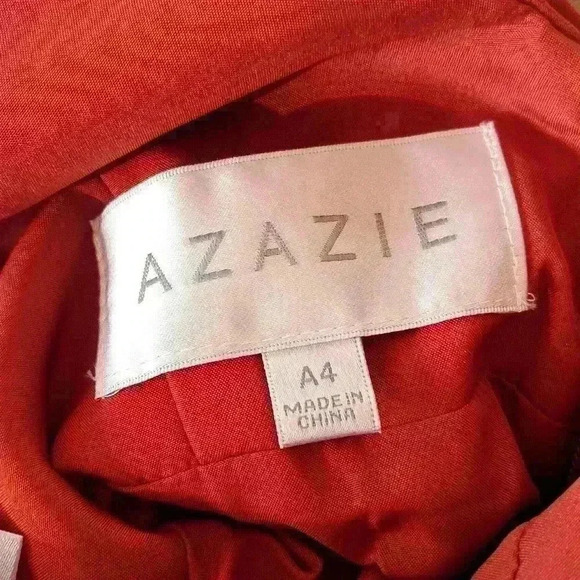 Azazie Suneeta -A-Line Pleated Chiffon Floor-Length Dress Color: Rust - Size- A4 - Picture 7 of 7